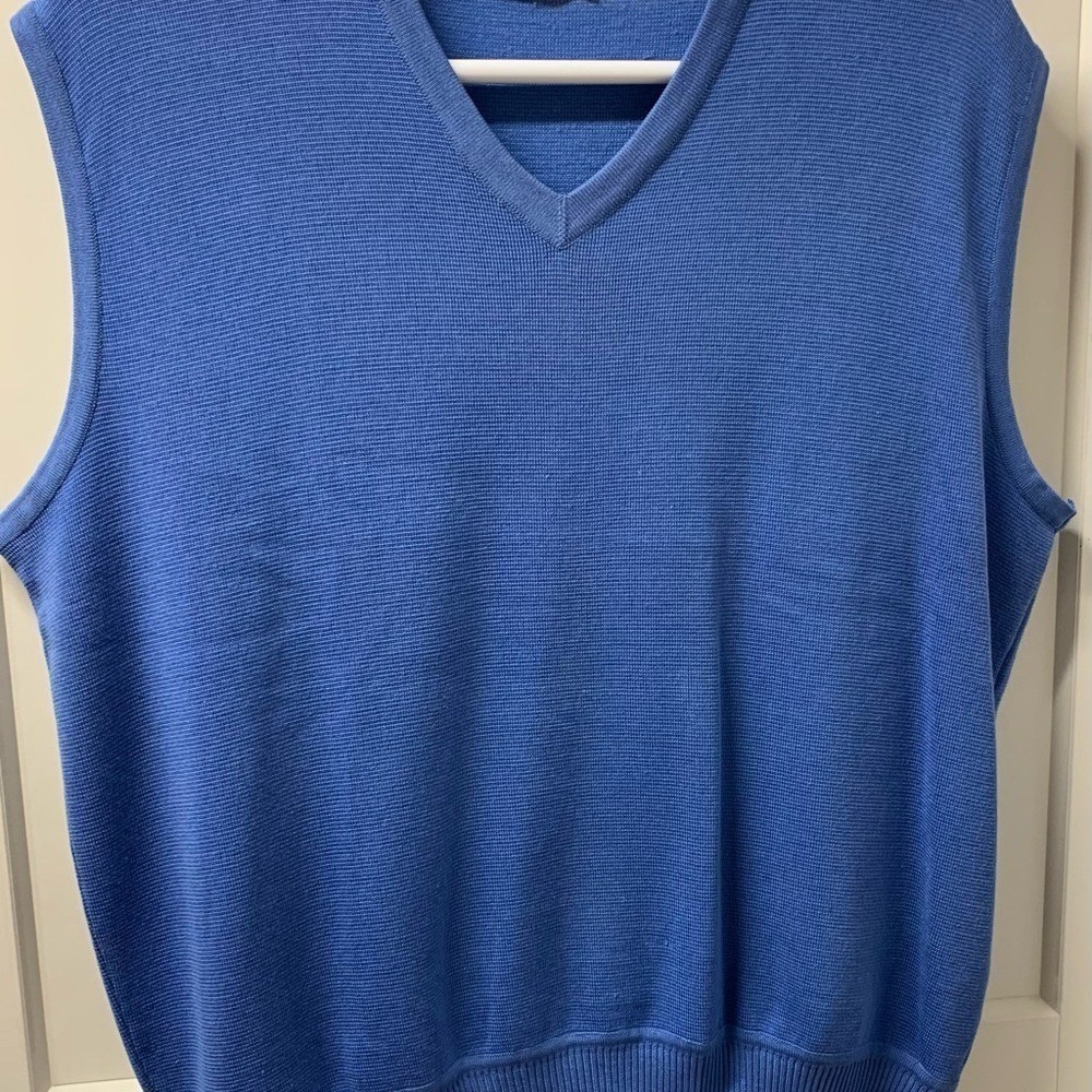 St.Croix Luxe Blue Sweater Vest Old Money Vintage Retro Preppy USA